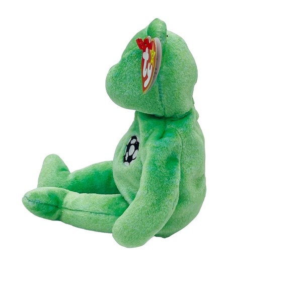 Ty Beanie Babies Baby 1998 KICKS the Soccer Bear Push Stuffed Animal RETIRED - Picture 2 of 10